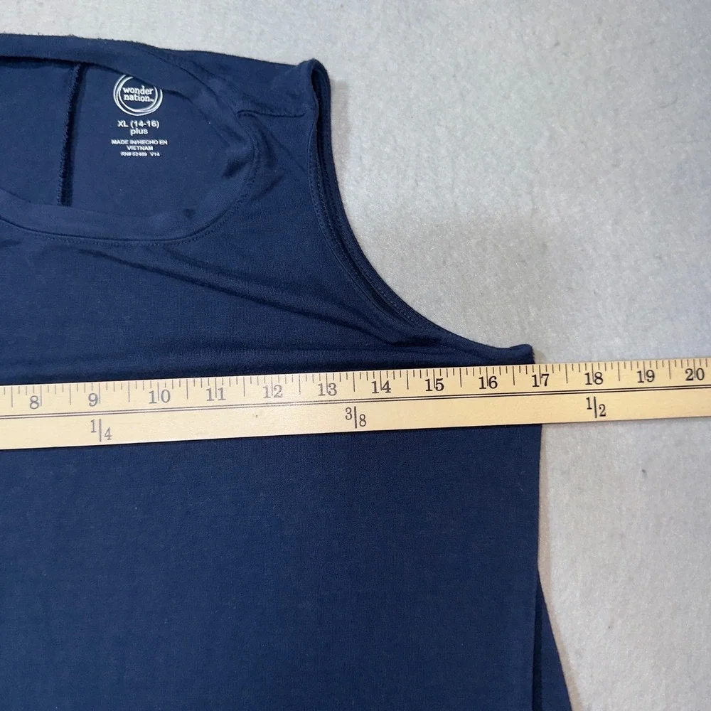 Wonder‎ Nation Swing Dress Girls XL 14-16 Plus Blue Excellent Sleeveless Pockets